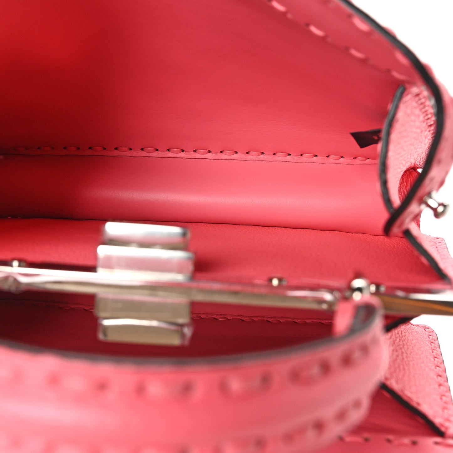 Cuoio Roma Sellerissima Nappa Sintetica Tape Stitch Small Peekaboo I SEE U Satchel Pink Dalia