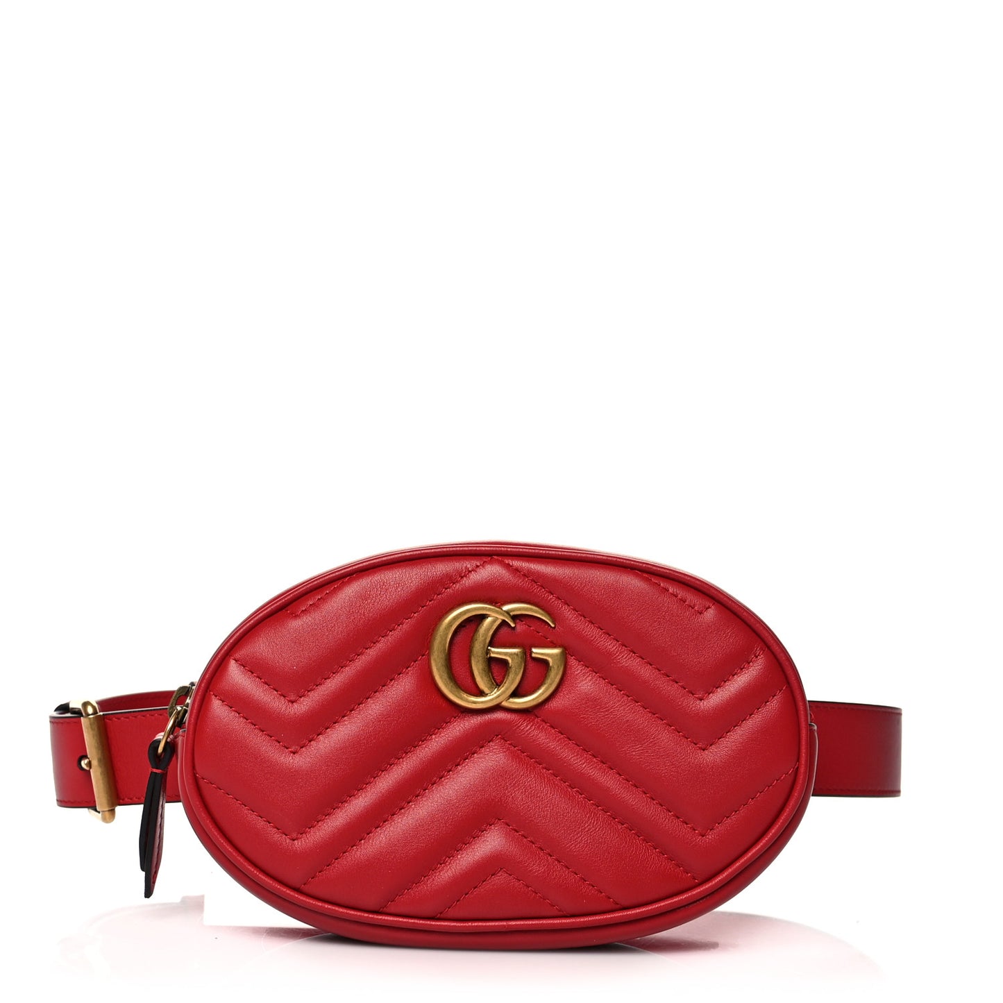 Calfskin Matelasse GG Marmont Belt Bag 85 34 Hibiscus Red