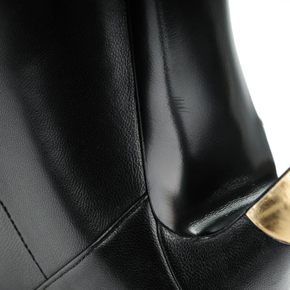Chanel Patent Lambskin CC Cap Toe Ankle Booties 37 Black 8 of 9