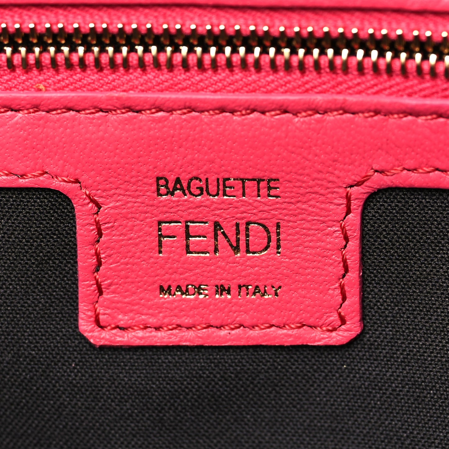 Nappa FF 1974 Embossed Baguette Lampone