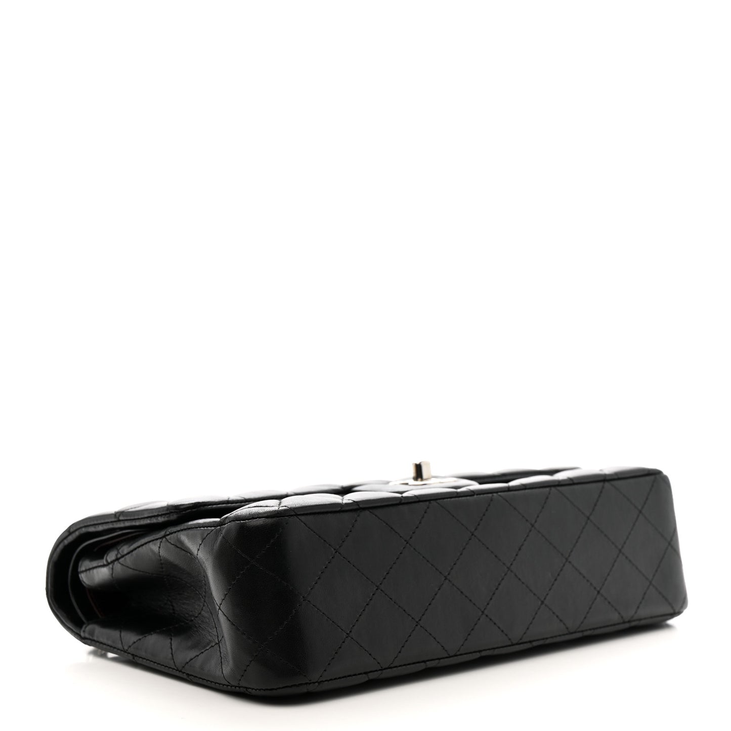 Lambskin Quilted Medium Double Flap Black