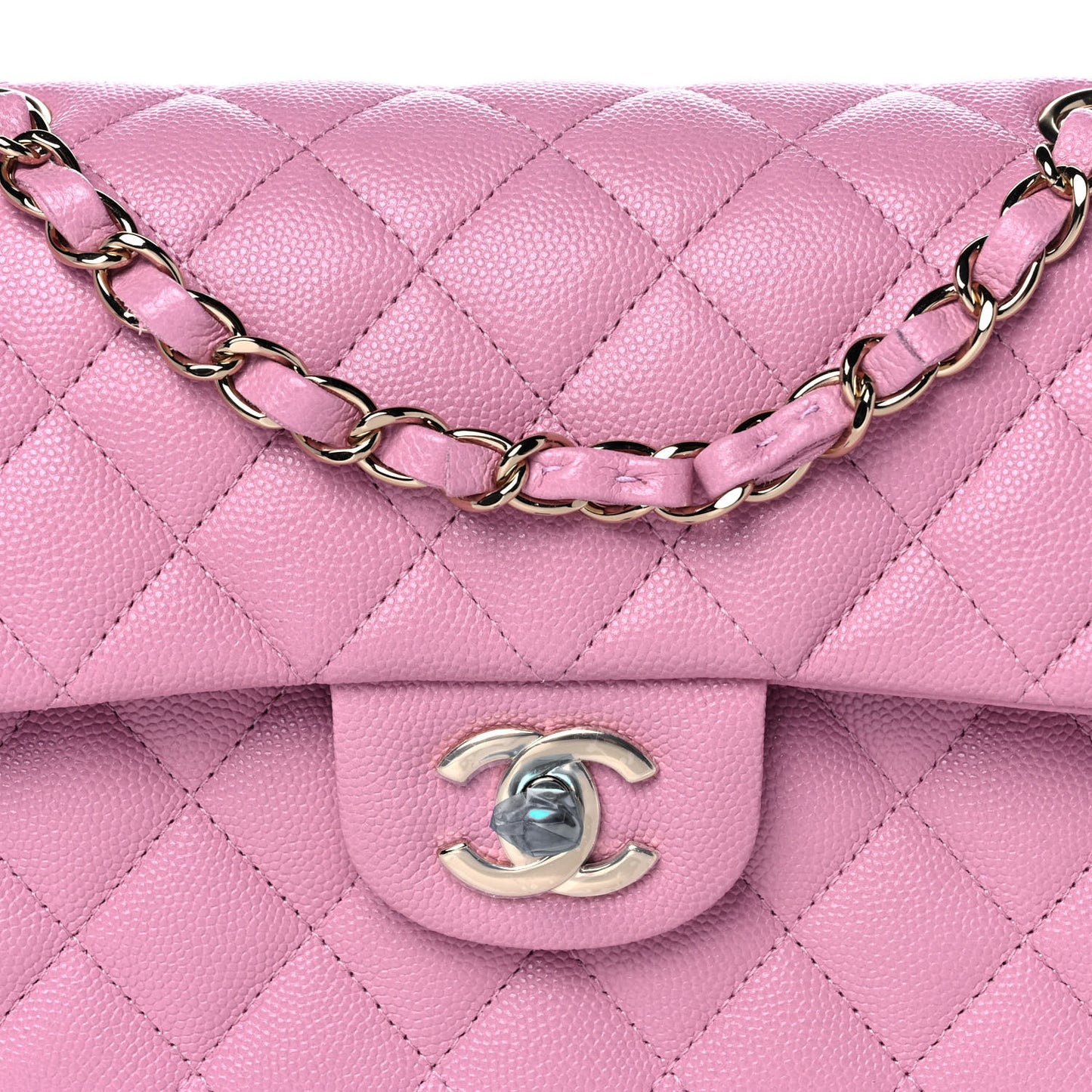 Caviar Quilted Small Double Flap Dark Pink
