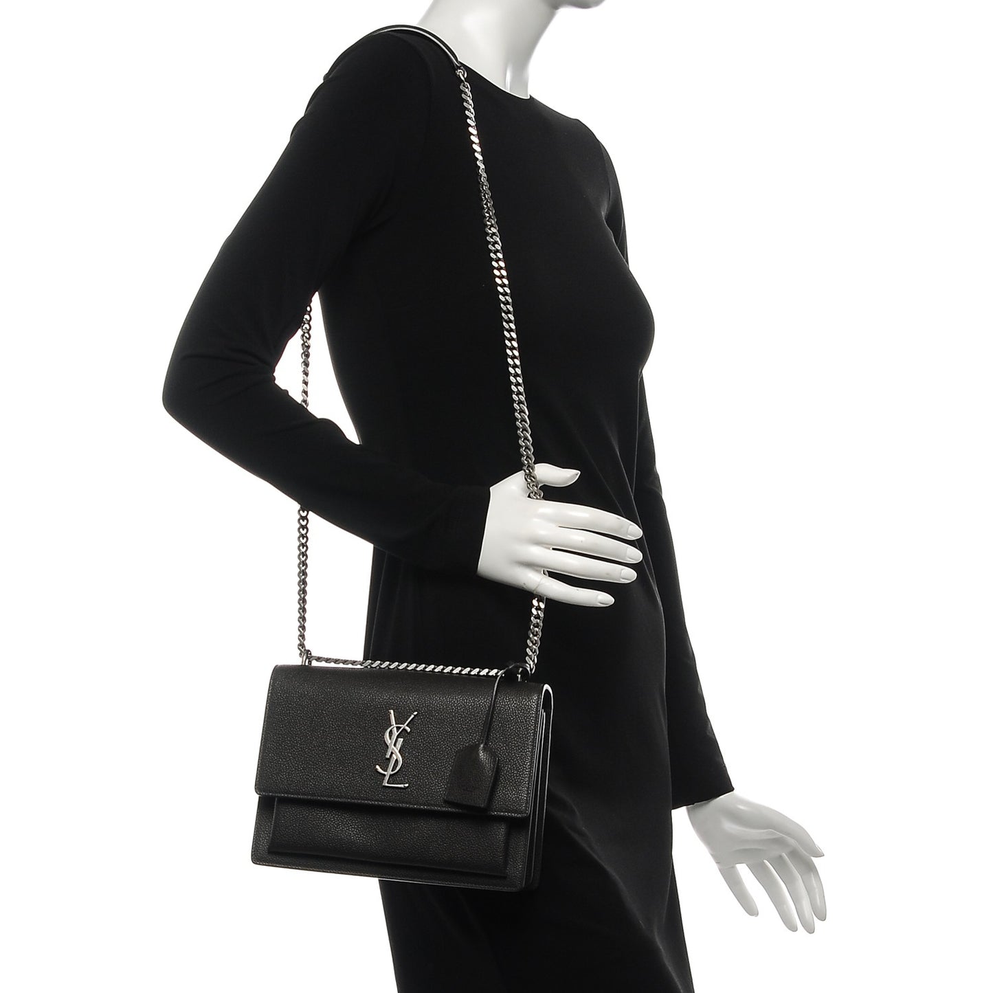 Grained Calfskin Medium Monogram Sunset Black