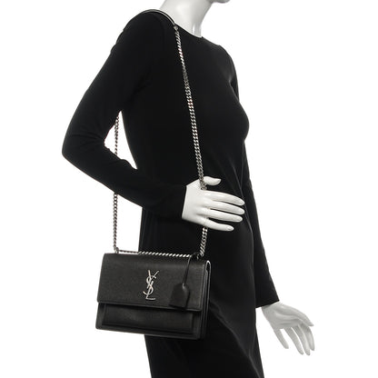 Saint Laurent Grained Calfskin Medium Monogram Sunset Black 2 of 6