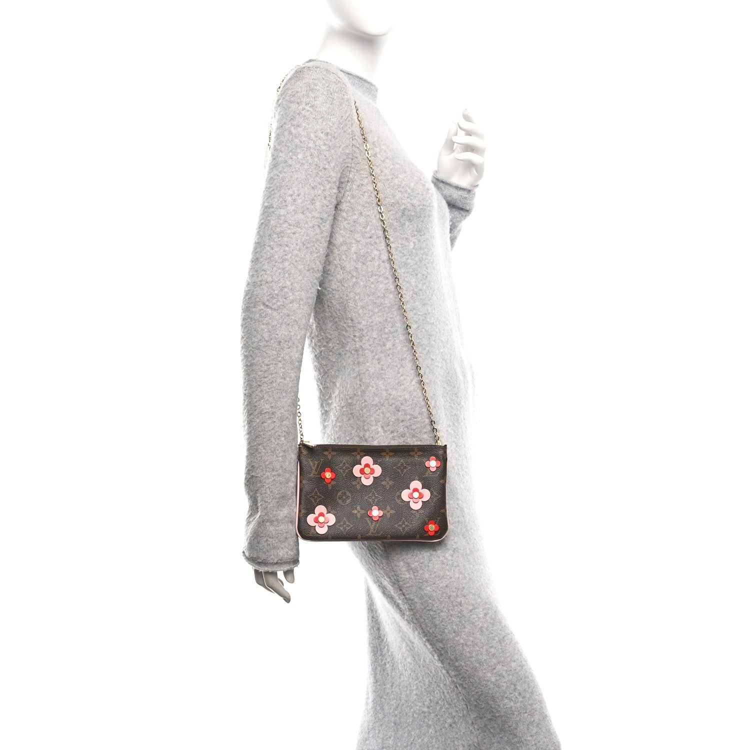 Louis Vuitton Monogram Blooming Flowers Double Zip Pochette 2 of 12