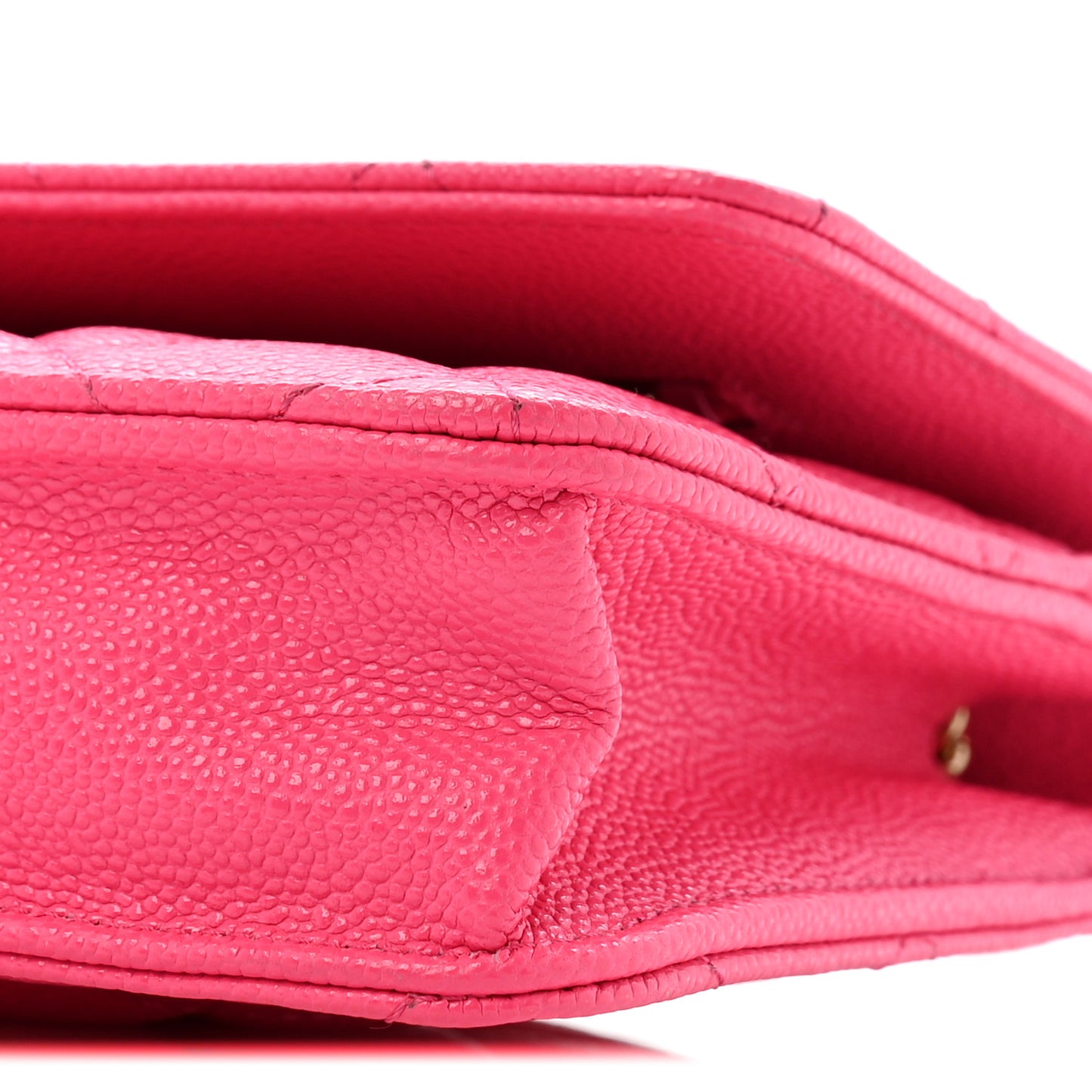 Caviar Quilted Wallet on Chain WOC Fuchsia