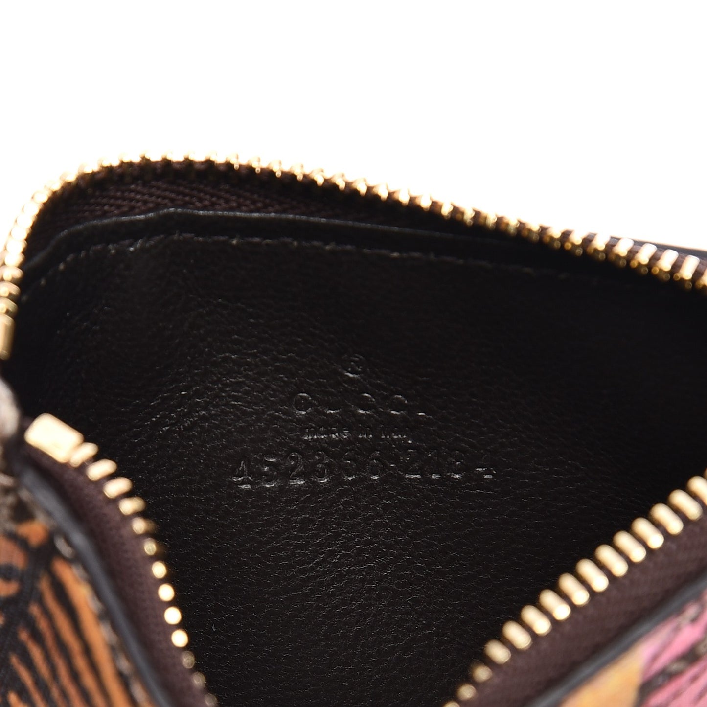 GG Supreme Monogram Bengal Coin Case Card Holder Beige Crop Pink New Acero