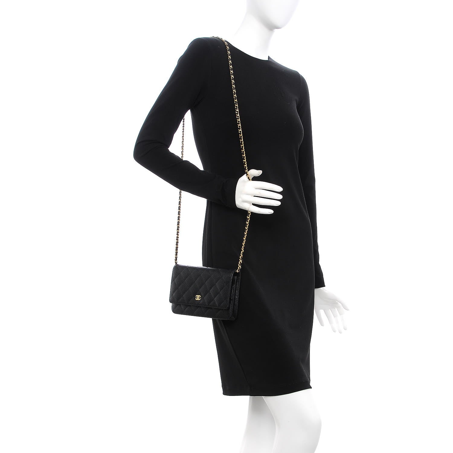 Chanel Caviar Quilted Wallet On Chain WOC Black 2 of 9
