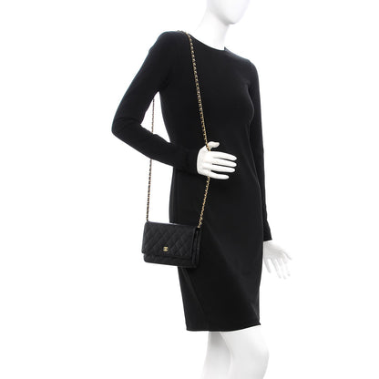 Chanel Caviar Quilted Wallet On Chain WOC Black 2 of 9