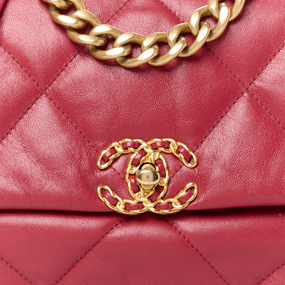 Chanel Goatskin Quilted Medium Chanel 19 Flap Red 8 of 10