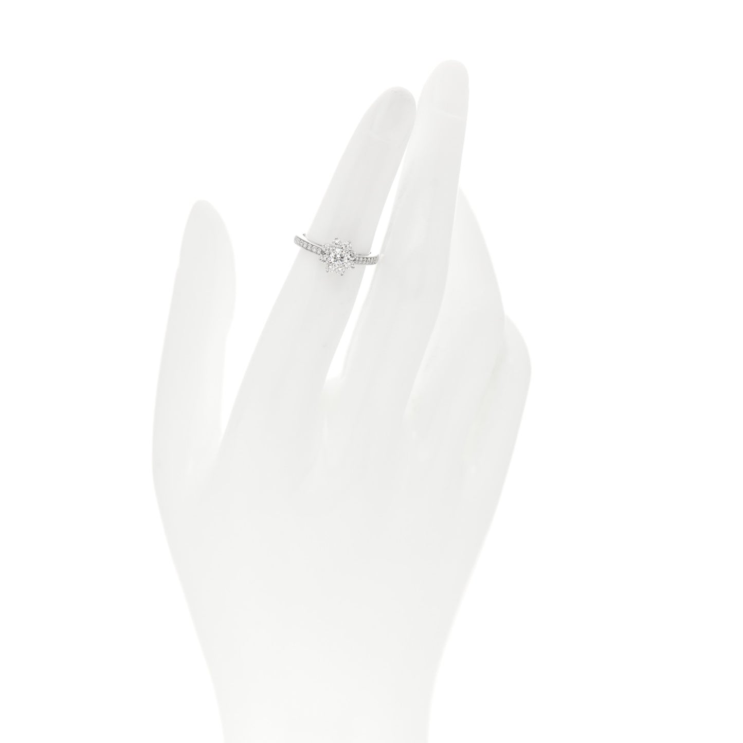 Platinum Diamond Flower Ring 48 4.5