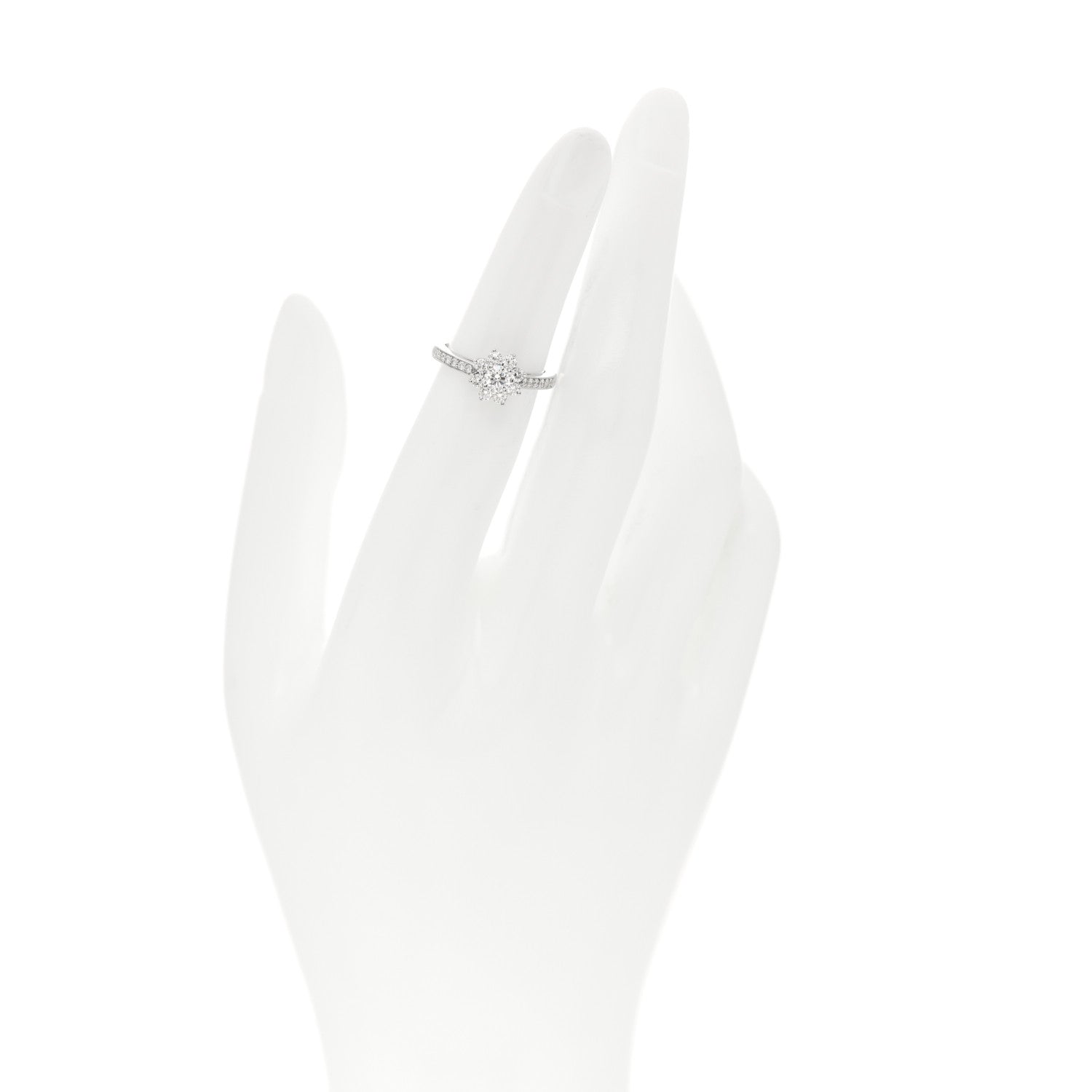 Tiffany Platinum Diamond Flower Ring 48 4.5 2 of 5