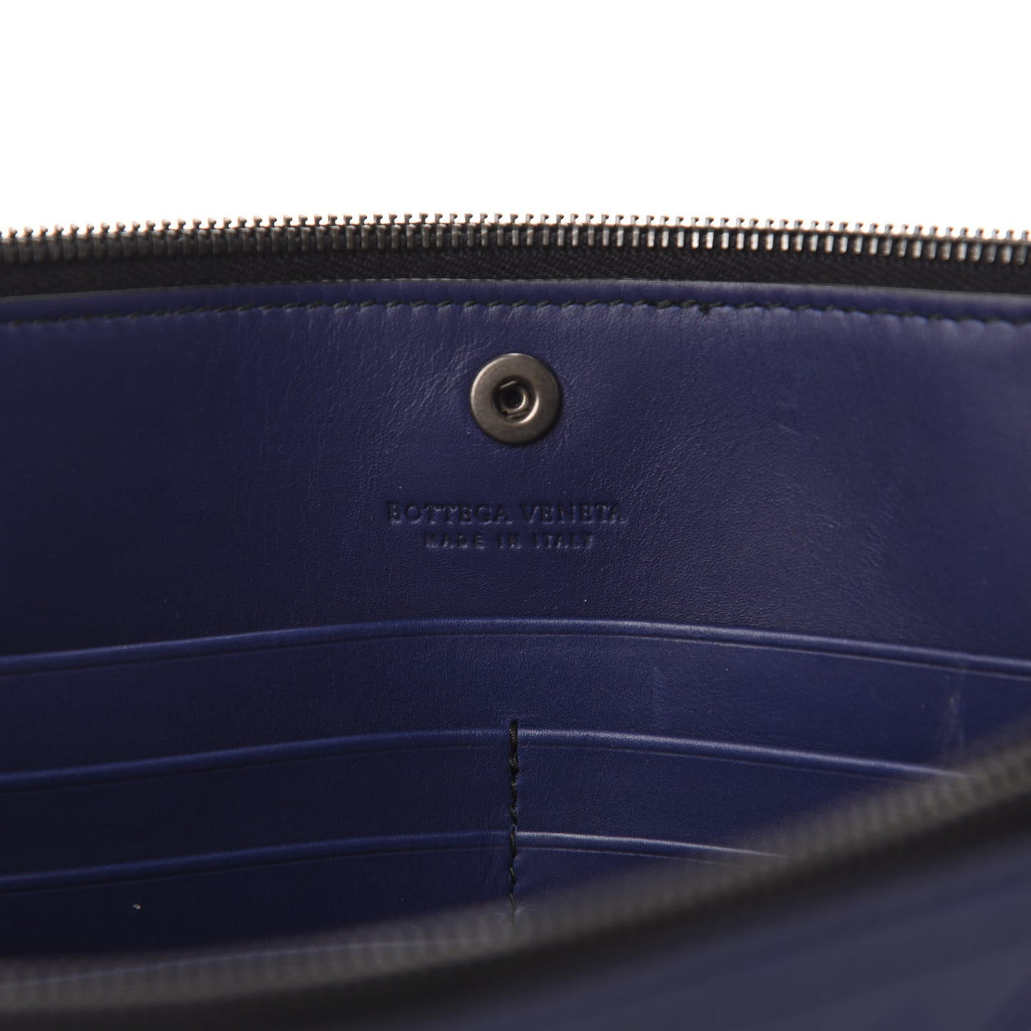 Nappa Intrecciato Wristlet Zip Wallet Atlantic