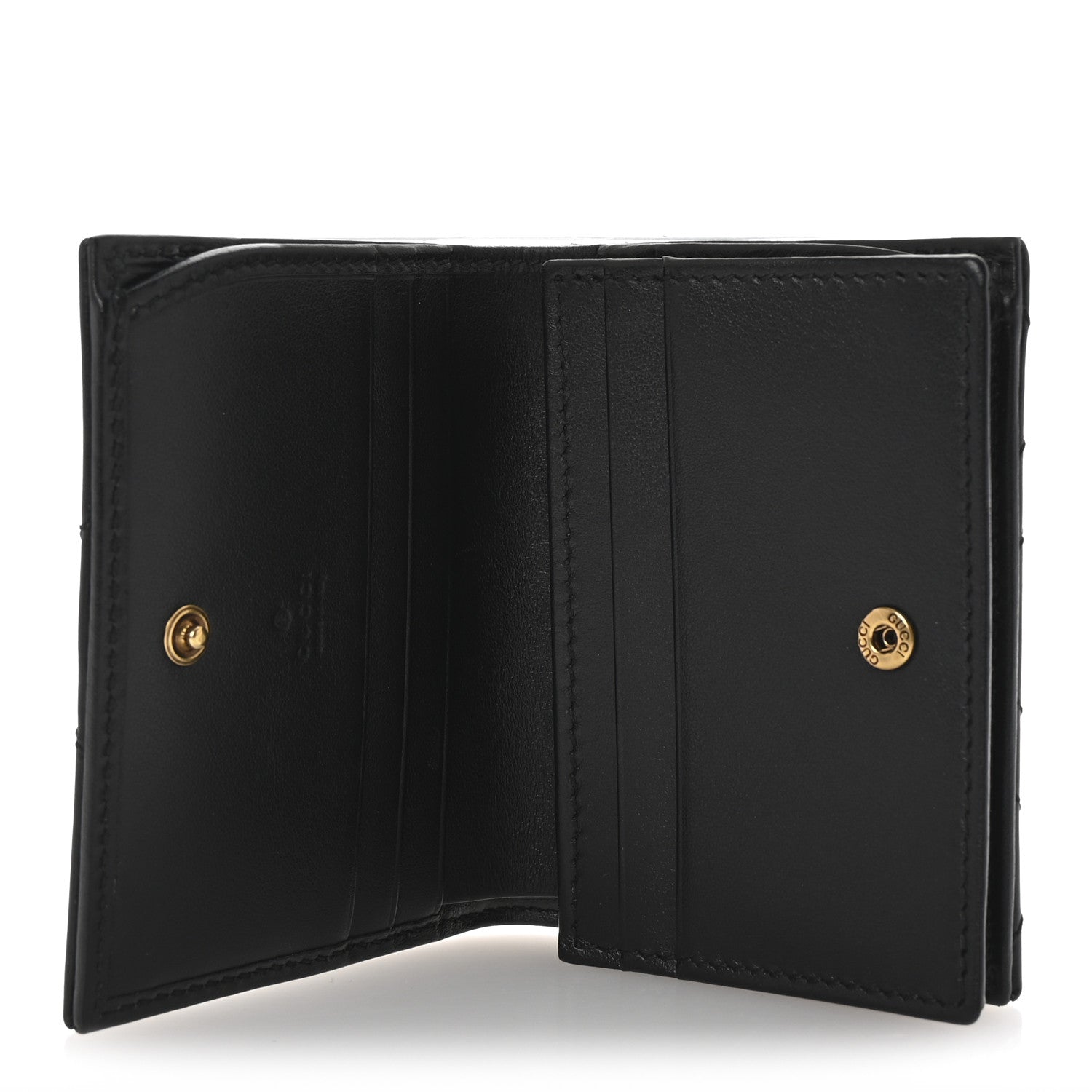 Gucci Calfskin Matelasse GG Marmont Card Case Wallet Black 5 of 8