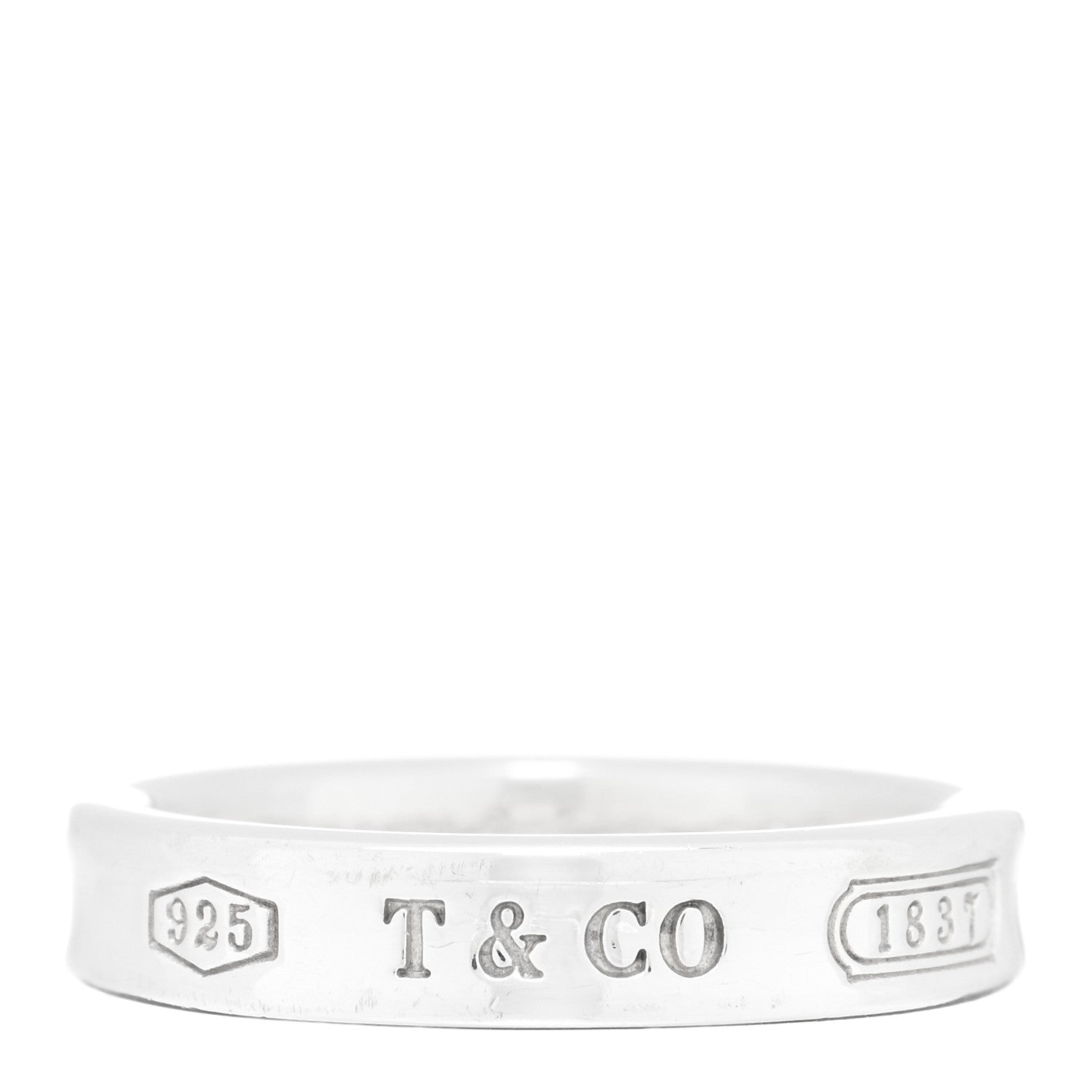 Tiffany Sterling Silver Narrow 1837 Band Ring 50 5.5 1 of 4