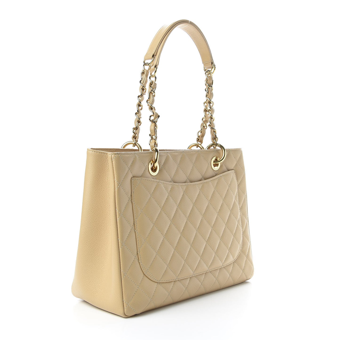 Caviar Quilted Grand Shopping Tote GST Beige