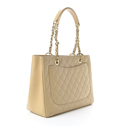 Chanel Caviar Quilted Grand Shopping Tote GST Beige 3 of 14