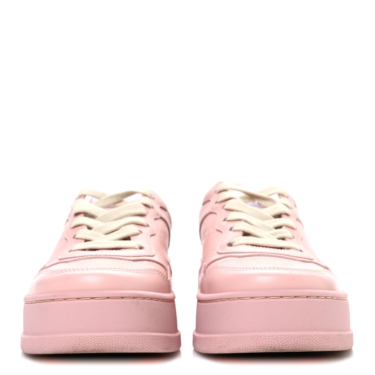 Calfskin GG Tennis Embossed Womens Platform 55mm Sneakers 35 Powder Pink