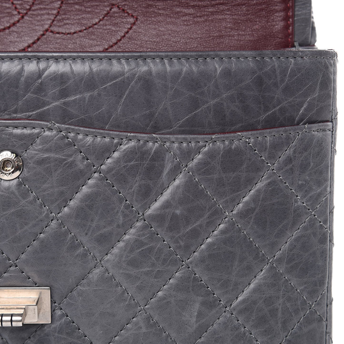 Aged Calfskin Quilted 50th Anniversary 2.55 Reissue Flap 226 Grey
