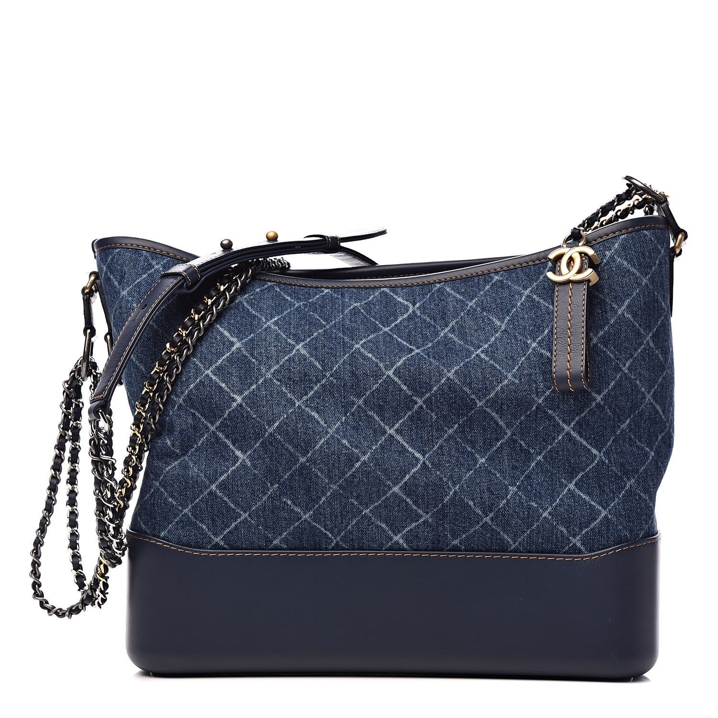 Denim Calfskin Large Gabrielle Hobo Blue