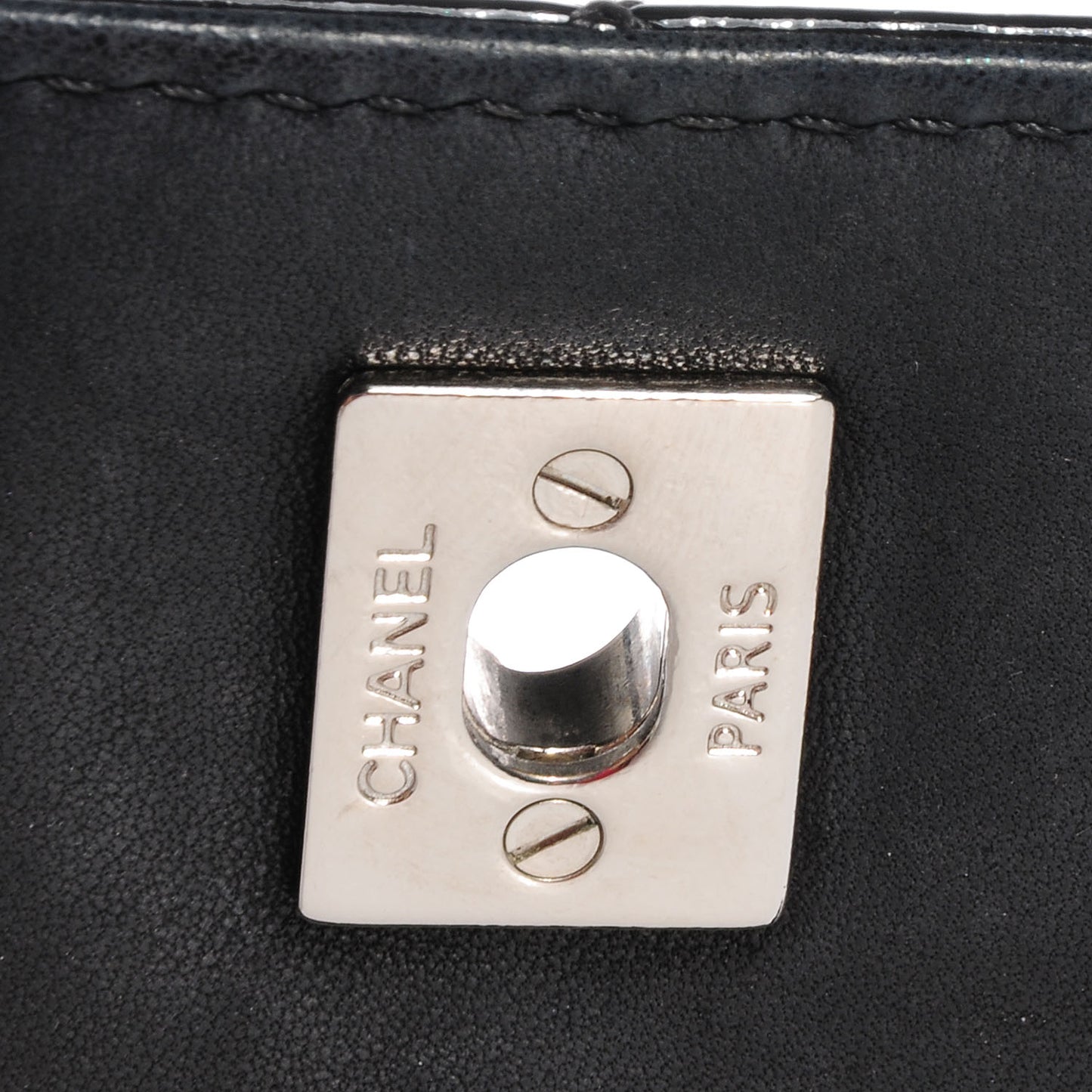 Vinyl Quilted In the Business Flap Bag Black