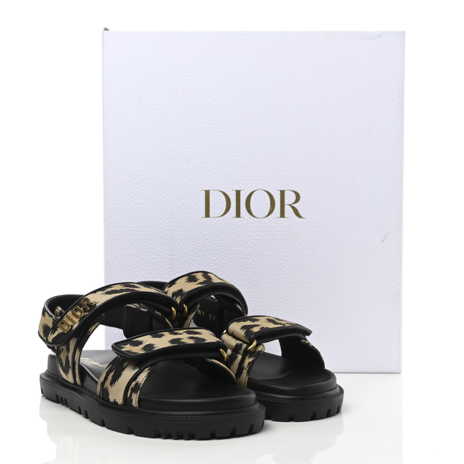 Christian Dior Technical Fabric Mizza Print DiorAct Sandals 37 Beige Multicolor 9 of 9