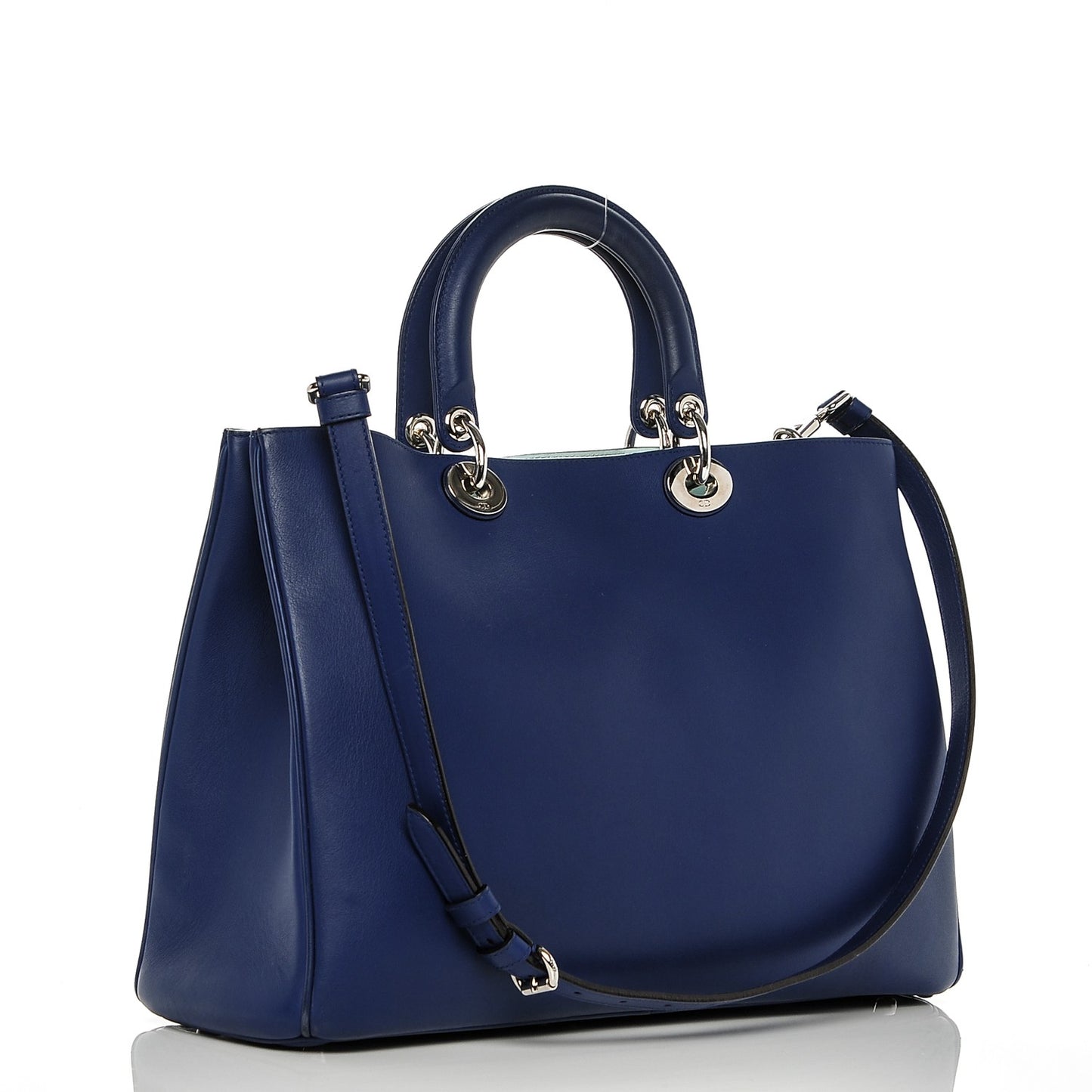 Smooth Calfskin Large Diorissimo Bag Navy Blue