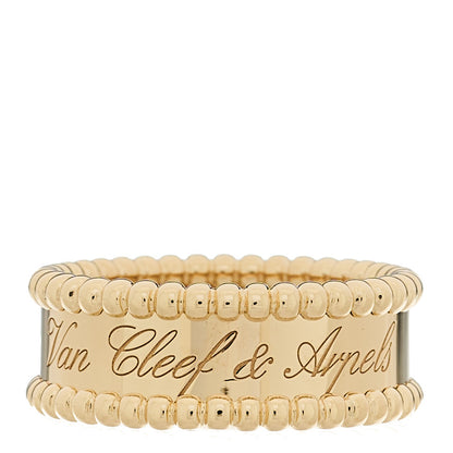 Van Cleef & Arpels 18K Yellow Gold Perlee Signature Ring 54 7 1 of 6