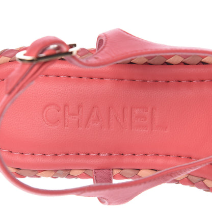 Chanel Lambskin Braided CC Logo Thong Sandals 36 Bright Pink 8 of 10