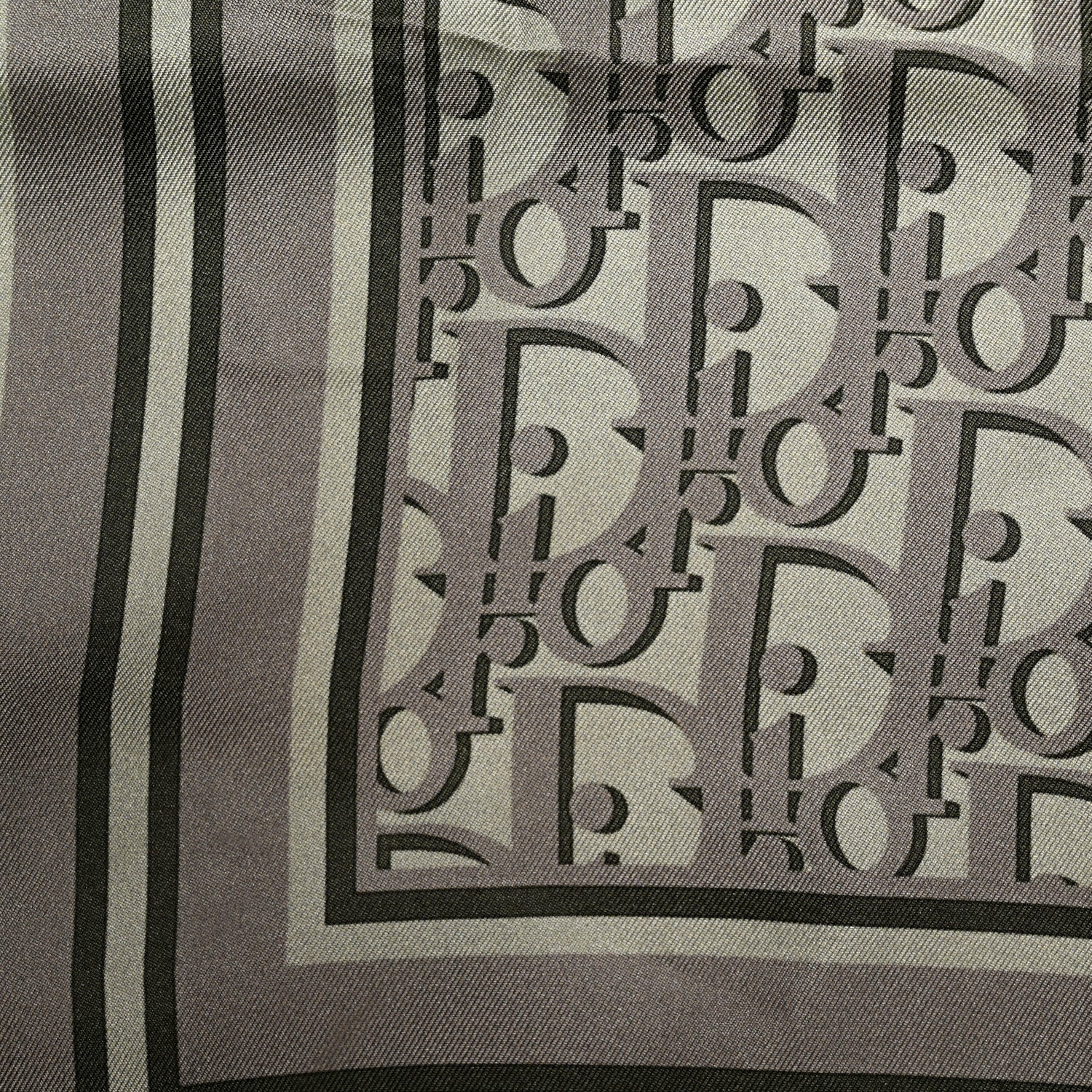 Christian Dior Silk Oblique Bandana Scarf Warm Taupe Beige Black 2 of 3