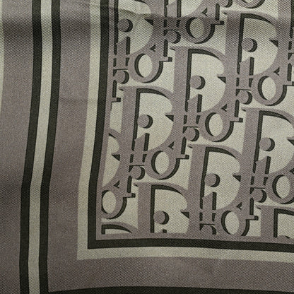 Christian Dior Silk Oblique Bandana Scarf Warm Taupe Beige Black 2 of 3