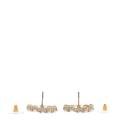 Chanel Pearl Crystal CC Earrings Gold 3 of 5