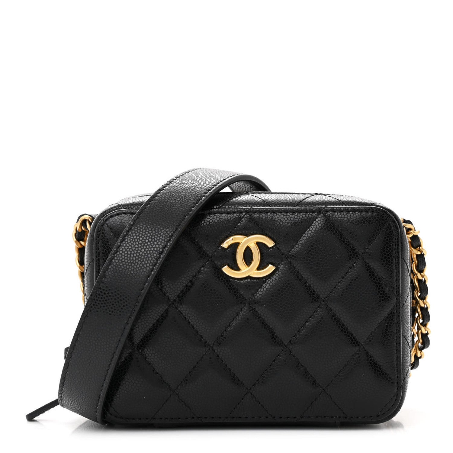 Chanel Caviar Quilted Twist Your Buttons Clutch With Chain Black 1 of 11
