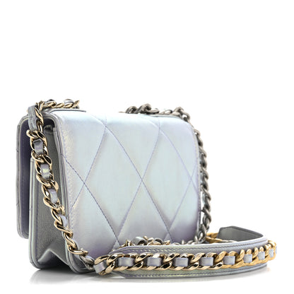 Chanel Iridescent Calfskin Quilted Chanel 19 Wallet On Chain WOC Light Purple 3 of 18