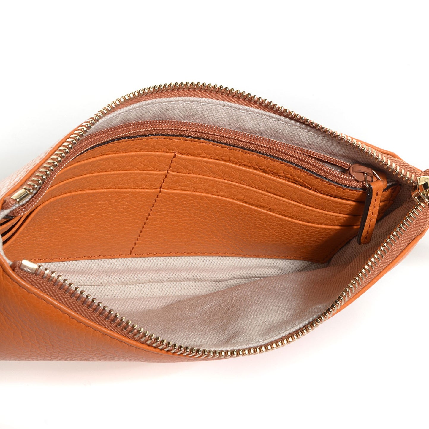 Pebbled Calfskin Soho Wrist Wallet Curcuma