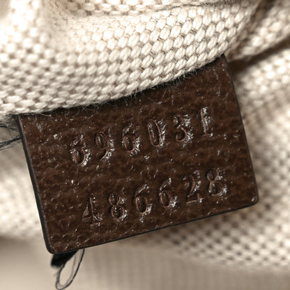 Gucci Monogram Jumbo GG Textured Dollar Calfskin Web Belt Bag Camel Ebony New Acero 7 of 10