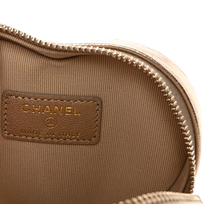 Chanel Metallic Lambskin Quilted CC In Love Heart Waist Belt Bag With Chain Gold 6 of 11