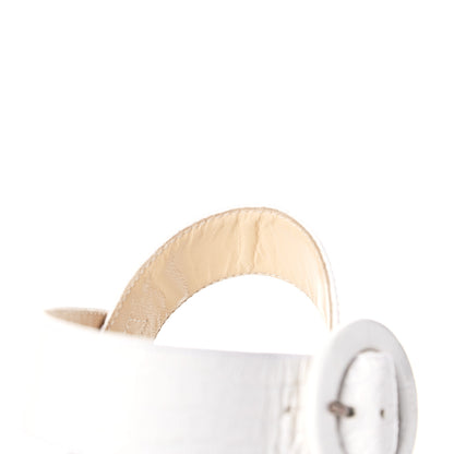 Jimmy Choo Crocodile Embossed Calfskin Abigail 100 Wedge Sandal 39 White 9 of 12