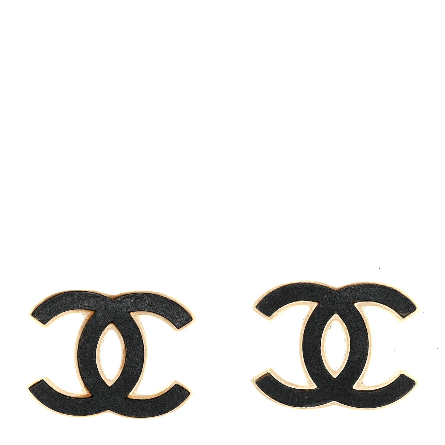 Chanel Lambskin CC Earrings Black 1 of 4
