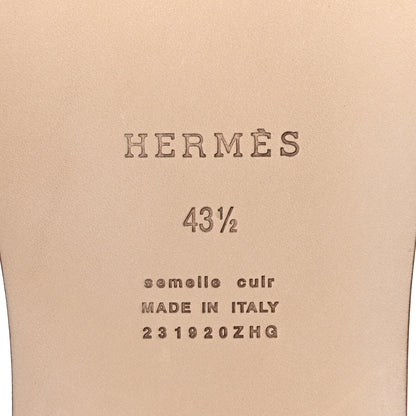 Hermes Suede Goatskin Shearling Mens Izmir Sandals 43.5 Marron Teck Ecru 7 of 8
