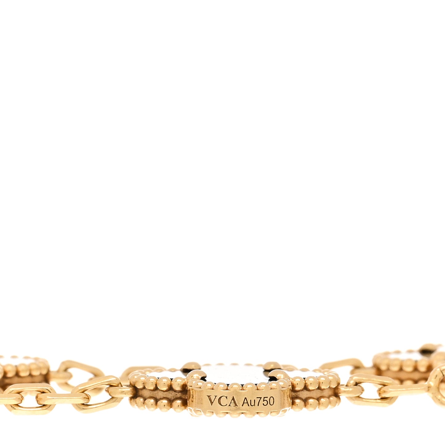 18K Yellow Gold Black Onyx 5 Motifs Vintage Alhambra Bracelet
