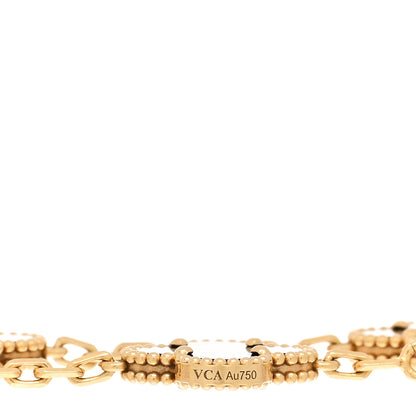 Van Cleef & Arpels 18K Yellow Gold Black Onyx 5 Motifs Vintage Alhambra Bracelet 3 of 5