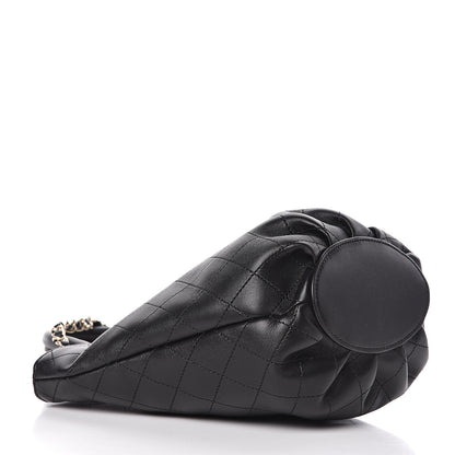 Chanel Lambskin Stitched Small Shopping Tote Black 4 of 11