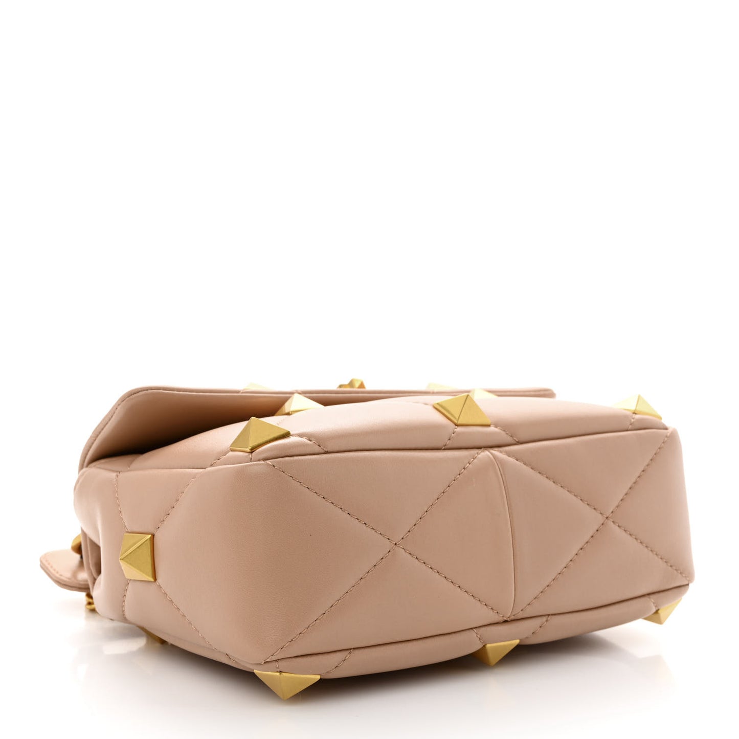 Nappa Medium Roman Stud Shoulder Bag Rose Cannelle