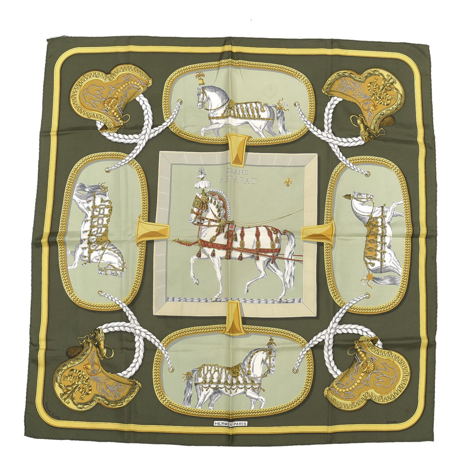 Hermes Silk Grand Apparat Scarf 90 1 of 5
