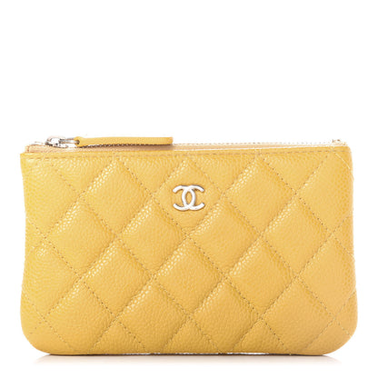 Chanel Caviar Quilted Small Cosmetic Case Yellow 1 of 8