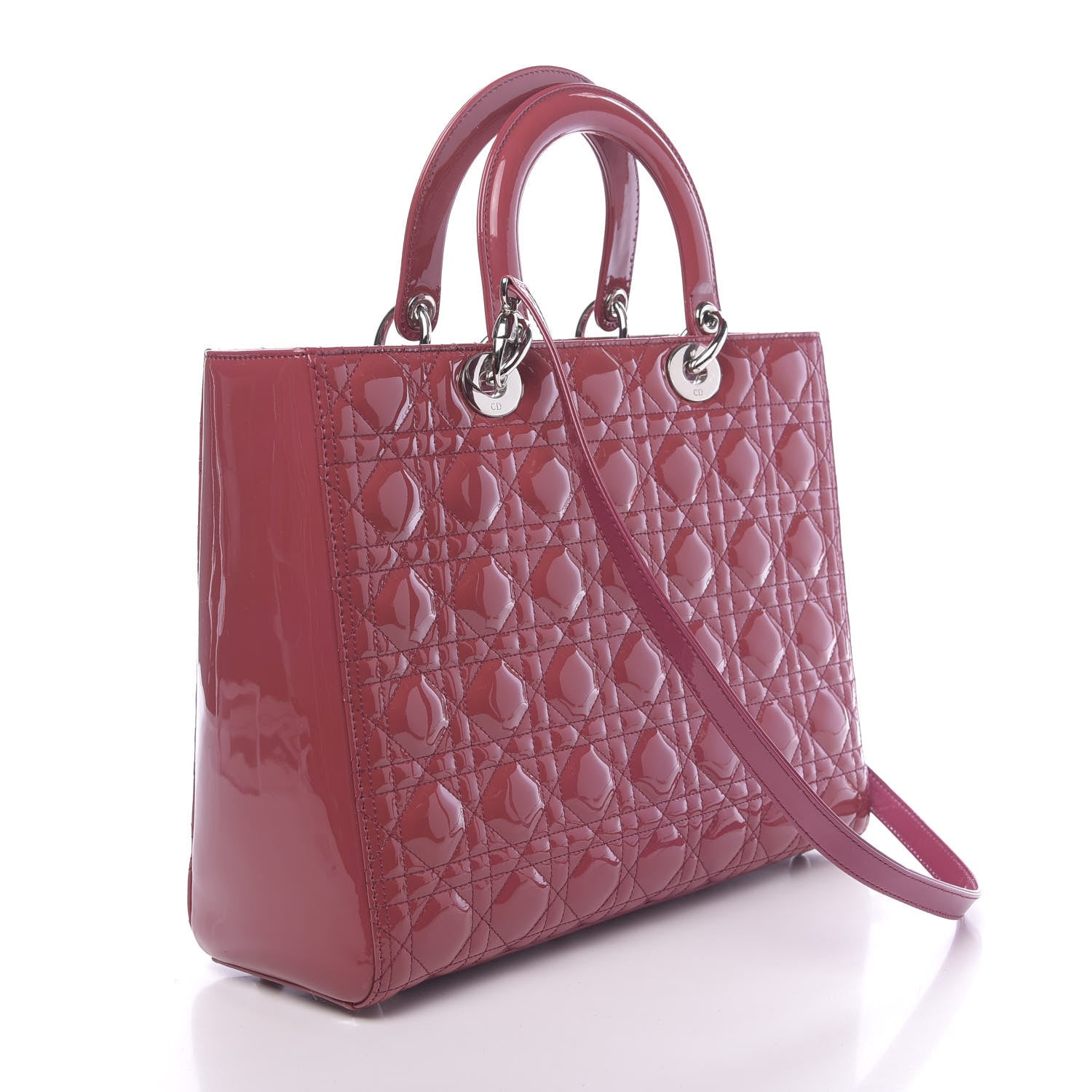 Christian Dior Patent Cannage Large Lady Dior Pink 3 of 10