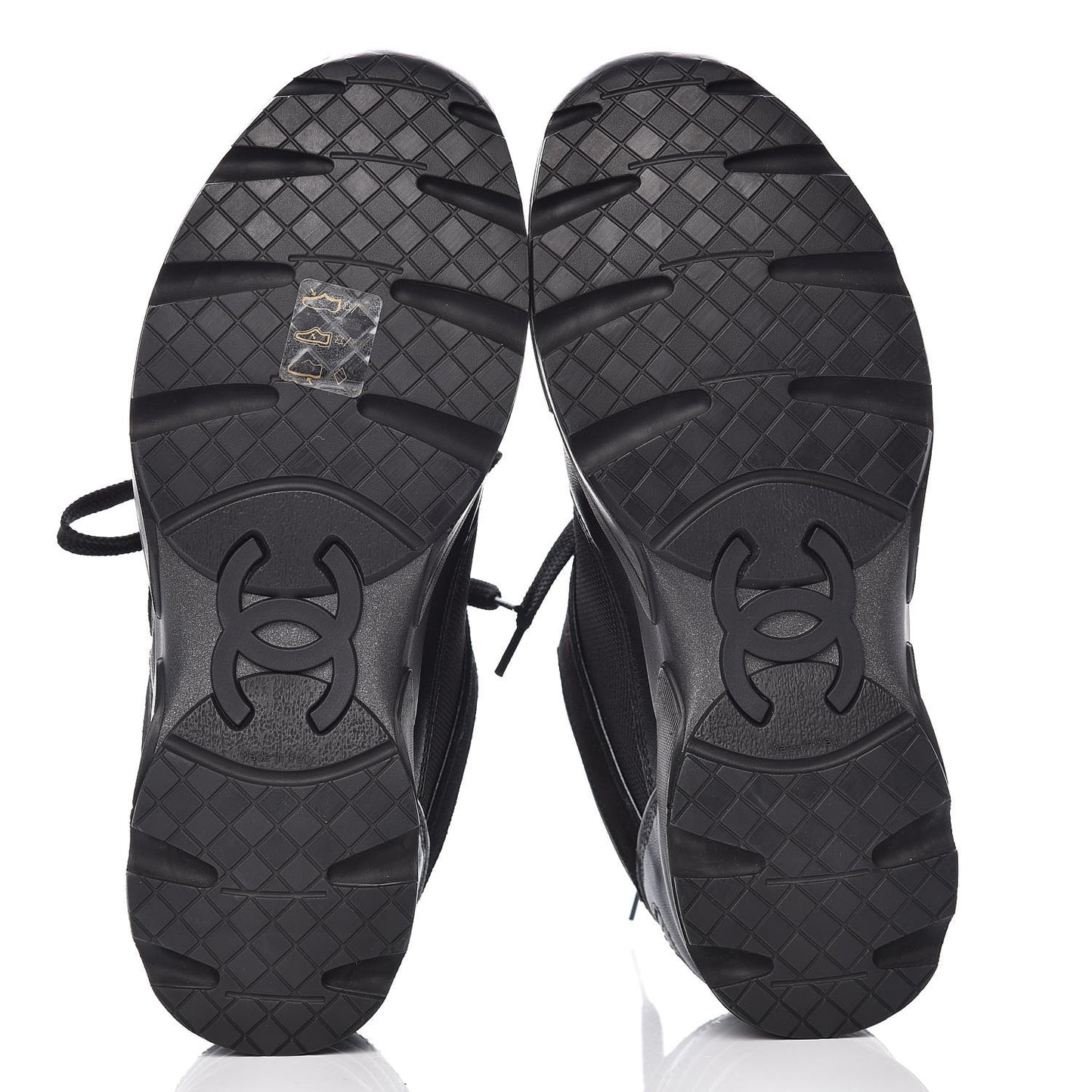 Toile Suede Calfskin CC Sneakers 35.5 Black