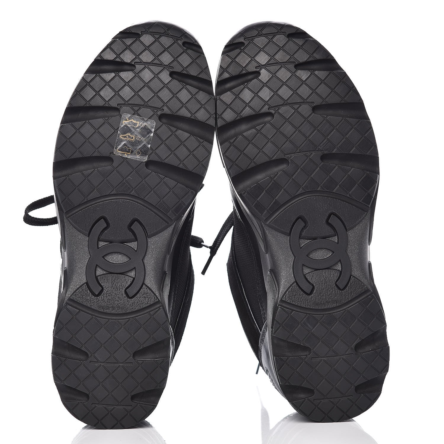 Chanel Toile Suede Calfskin CC Sneakers 35.5 Black 5 of 9