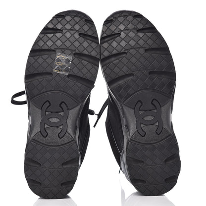 Chanel Toile Suede Calfskin CC Sneakers 35.5 Black 5 of 9